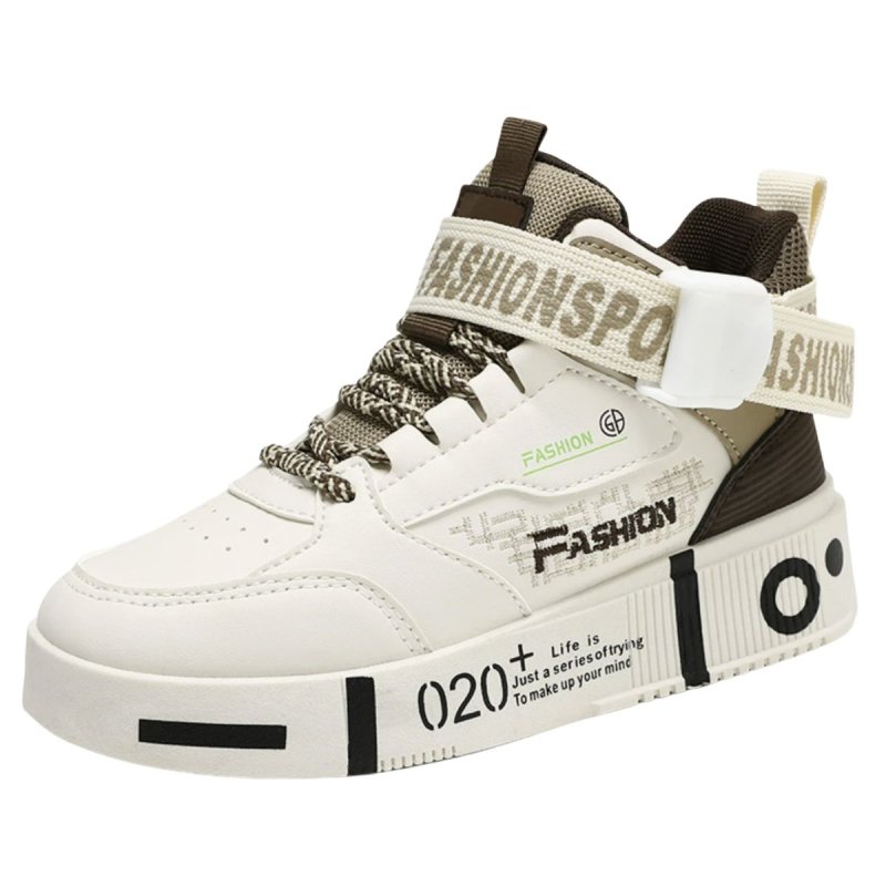 画像4: Unisex & Kids High-top leather graffiti print lace-up sneakers  ユニセックス 男女兼用 ハイカット レザー グラフィティ 落書き風 プリントレースアップスニーカー  (4)