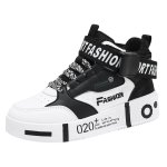 画像3: Unisex & Kids High-top leather graffiti print lace-up sneakers  ユニセックス 男女兼用 ハイカット レザー グラフィティ 落書き風 プリントレースアップスニーカー  (3)