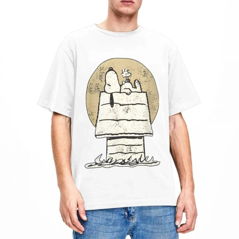 画像4: Uniex Nap Snoopy Vintage Print  T-shirt  男女兼用 ユニセックスナップスヌーピーヴィンテージスタイルプリント 半袖 Tシャツ (4)