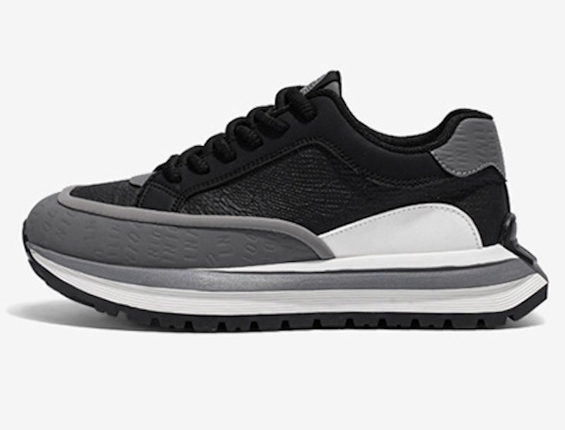 画像2: Two-tone  lace-up leather platform  sneakers　男女兼用ユニセックスプラットフォーム厚底バイカラーレザーレースアップスニーカー シューズ (2)