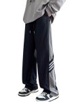 画像4: Unisex American-style high-street mesh 3-line wide-leg pants　 男女兼用 ユニセックスアメリカンスタイルハイストリートメッシュ 3ラインワイドレッグパンツ (4)