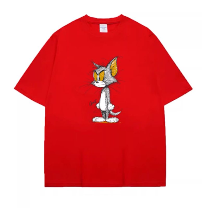 画像5: Uniex Tom & Jerry Tom drawing Tom print  T-shirt  男女兼用 ユニセックストムとジェリースケッチトムプリント 半袖 Tシャツ (5)