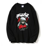 画像1: Boxing cat print round neck sweat long sleeve Tshirts ユニセックス 男女兼用 ボクシング キャット プリント 長袖Tシャツ (1)