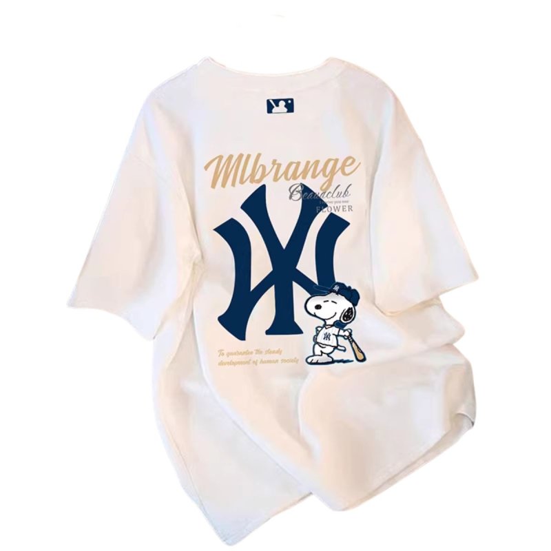 画像2: Uniex NY x Snoopy Baseball Players  print  T-shirt  男女兼用 ユニセックスNY×ベースボールプレイヤースヌーピープリント 半袖 Tシャツ (2)