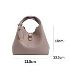 画像12: Leather Chance Recycled Turn-Lock Bucket Bag　ユニセックス男女兼用レザーターンロックバケットトートショルダークロスボディーバッグ (12)