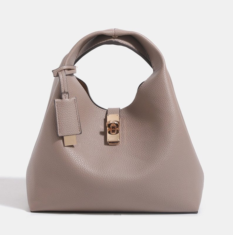 画像14: Leather Chance Recycled Turn-Lock Bucket Bag　ユニセックス男女兼用レザーターンロックバケットトートショルダークロスボディーバッグ (14)