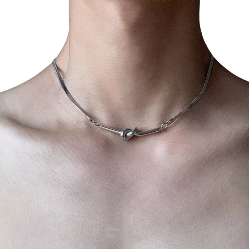 画像3:  Loop Snake Chain Necklace　ユニセックス 男女兼用 ループスネークチェーン ネックレス (3)