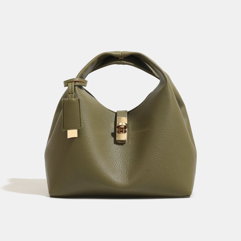 画像5: Leather Chance Recycled Turn-Lock Bucket Bag　ユニセックス男女兼用レザーターンロックバケットトートショルダークロスボディーバッグ (5)