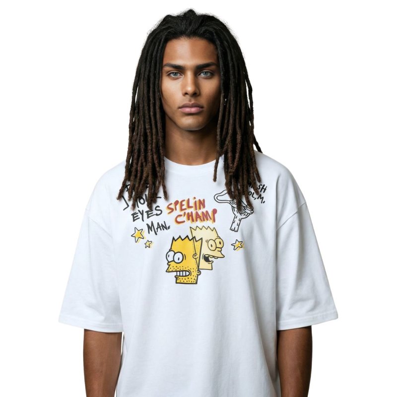 画像2: Uniex Bart Simpson  print  T-shirt  男女兼用 ユニセックスバートシンプソンプリント 半袖 Tシャツ (2)