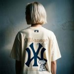 画像2: Uniex NY x Snoopy Baseball Players  print  T-shirt  男女兼用 ユニセックスNY×ベースボールプレイヤースヌーピープリント 半袖 Tシャツ (2)