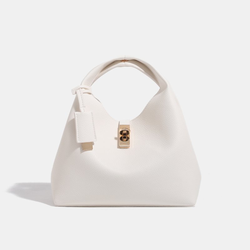 画像4: Leather Chance Recycled Turn-Lock Bucket Bag　ユニセックス男女兼用レザーターンロックバケットトートショルダークロスボディーバッグ (4)