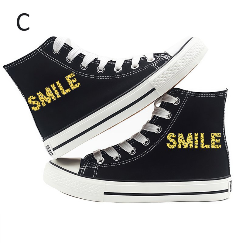 画像4: 16 Design Smile high-top canvas lace-up sneakers Shoes　ユニセックス 男女兼用16デザインスマイル ハイカットキャンバスレースアップスニーカー (4)