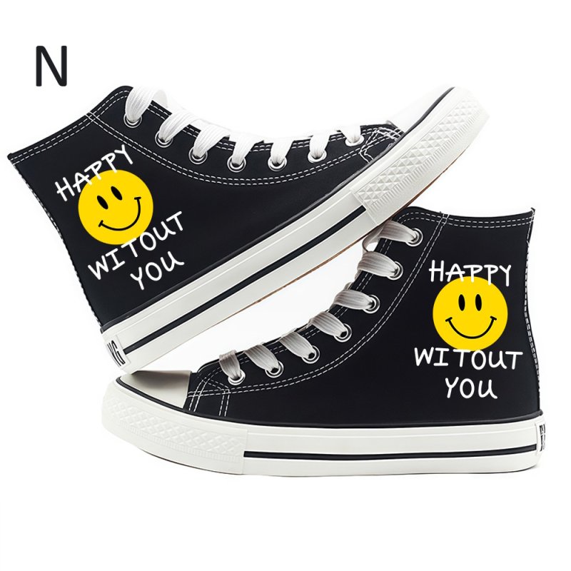 画像15: 16 Design Smile high-top canvas lace-up sneakers Shoes　ユニセックス 男女兼用16デザインスマイル ハイカットキャンバスレースアップスニーカー (15)