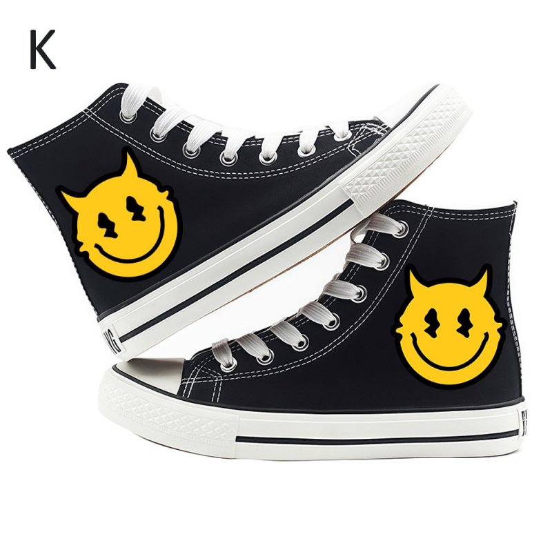 画像12: 16 Design Smile high-top canvas lace-up sneakers Shoes　ユニセックス 男女兼用16デザインスマイル ハイカットキャンバスレースアップスニーカー (12)