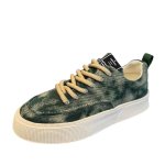 画像1: Unisex Tie-dye denim platform lace-up sneakers ユニセックス 男女兼用 タイダイデニム厚底レースアップスニーカー  (1)