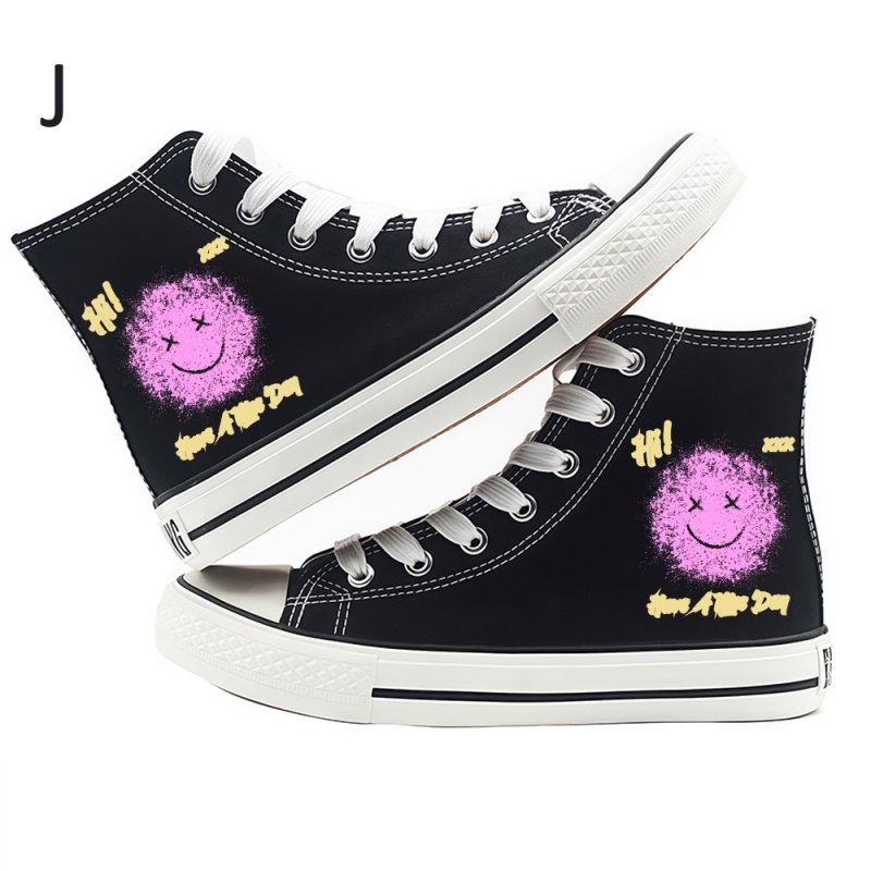 画像11: 16 Design Smile high-top canvas lace-up sneakers Shoes　ユニセックス 男女兼用16デザインスマイル ハイカットキャンバスレースアップスニーカー (11)