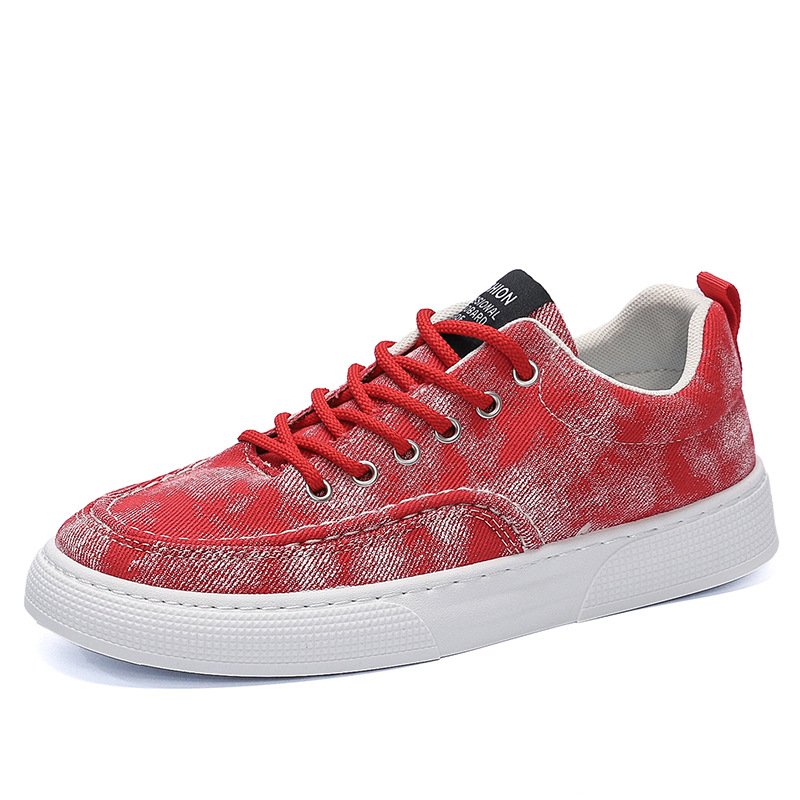 画像2: Unisex Tie-dye denim platform lace-up sneakers ユニセックス 男女兼用 タイダイデニム厚底レースアップスニーカー  (2)