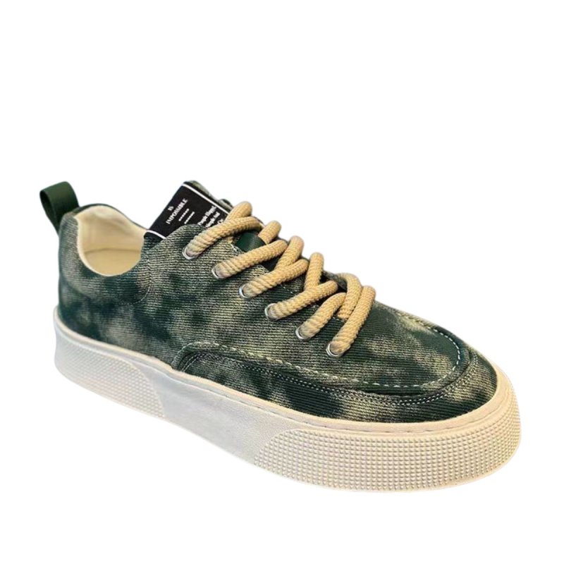 画像4: Unisex Tie-dye denim platform lace-up sneakers ユニセックス 男女兼用 タイダイデニム厚底レースアップスニーカー  (4)