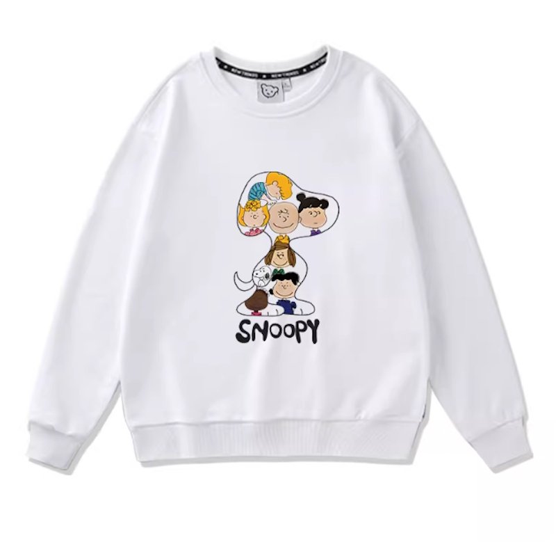 画像1: Snoopy Silhouette x Friends round neck sweat shirts pullover ユニセックス 男女兼用スヌーピーシルエット×フレンズプリントラウンドネック スウェット トレーナー プルオーバー (1)