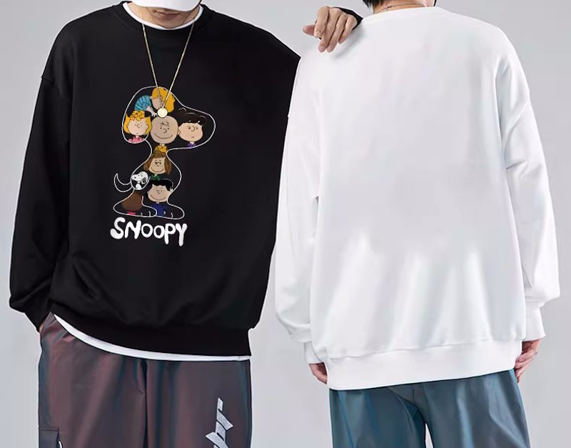 画像7: Snoopy Silhouette x Friends round neck sweat shirts pullover ユニセックス 男女兼用スヌーピーシルエット×フレンズプリントラウンドネック スウェット トレーナー プルオーバー (7)