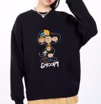 画像6: Snoopy Silhouette x Friends round neck sweat shirts pullover ユニセックス 男女兼用スヌーピーシルエット×フレンズプリントラウンドネック スウェット トレーナー プルオーバー (6)