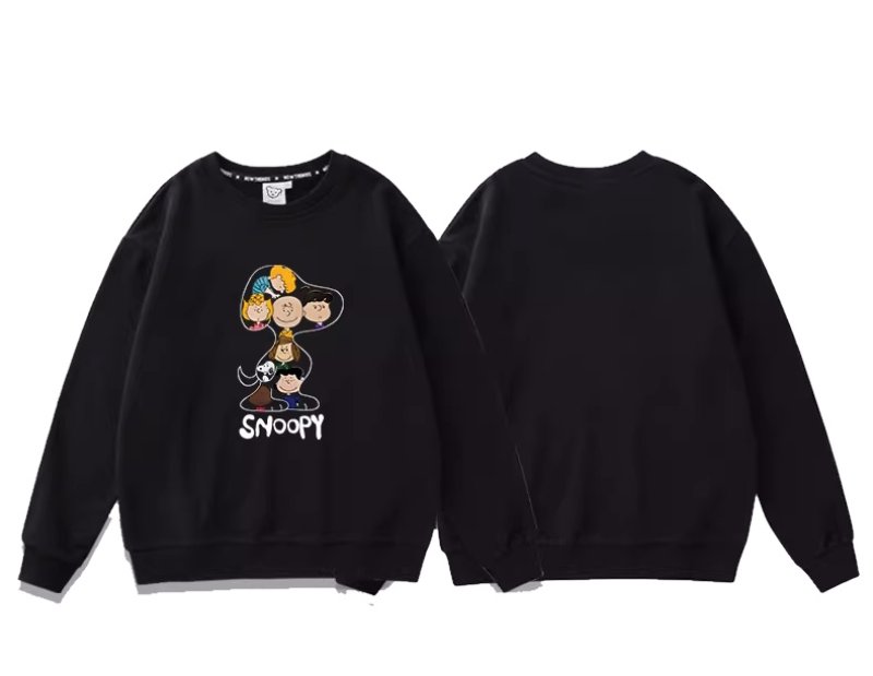 画像2: Snoopy Silhouette x Friends round neck sweat shirts pullover ユニセックス 男女兼用スヌーピーシルエット×フレンズプリントラウンドネック スウェット トレーナー プルオーバー (2)