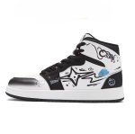 画像1: Sesame Street Graffiti High-Top Platform Leather Lace-Up Sneakers Shoes　ユニセックス 男女兼用セサミストリート  グラフィティ ハイカット 厚底 レザーレースアップスニーカー (1)