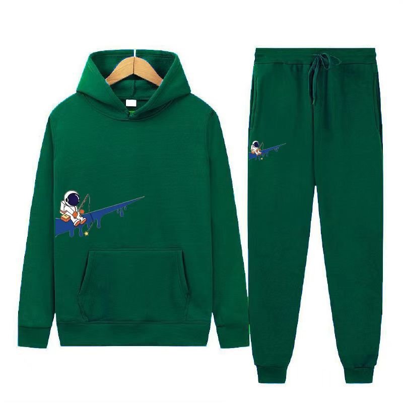 画像13: Raindrop Swoosh & Fishing Astronaut Hoodie & Pants Set　ユニセックス男女兼用 雨だれスウォッシュ＆フィッシング宇宙飛行士プリントスウェット フーディ&パンツ セットアップ (13)