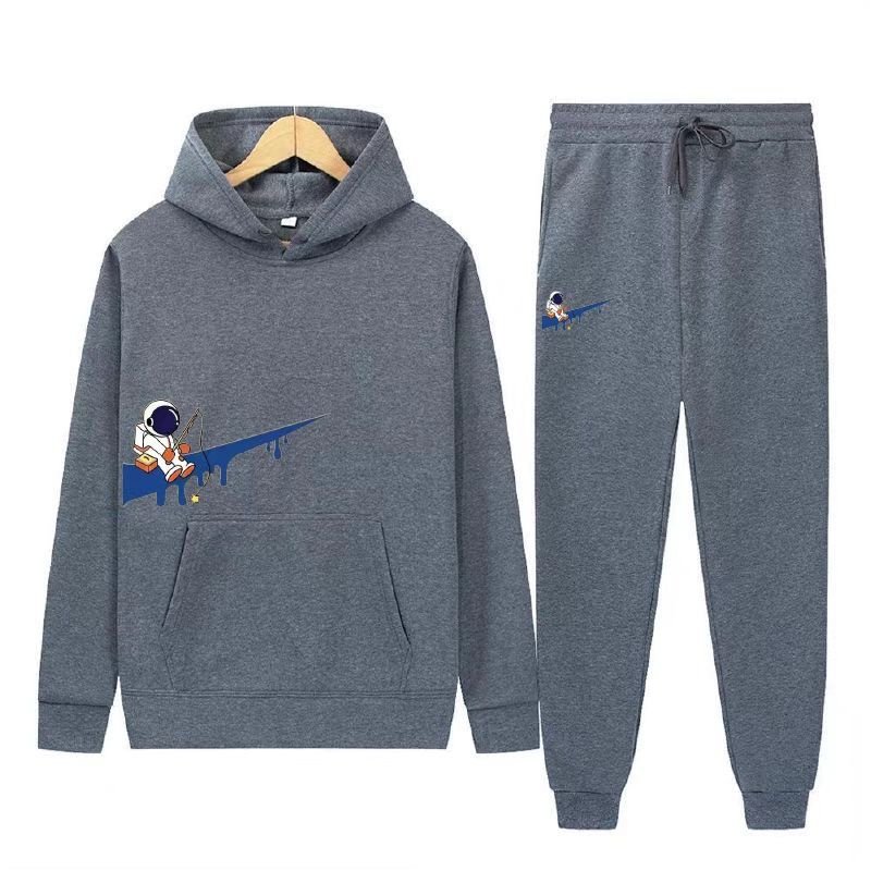 画像7: Raindrop Swoosh & Fishing Astronaut Hoodie & Pants Set　ユニセックス男女兼用 雨だれスウォッシュ＆フィッシング宇宙飛行士プリントスウェット フーディ&パンツ セットアップ (7)