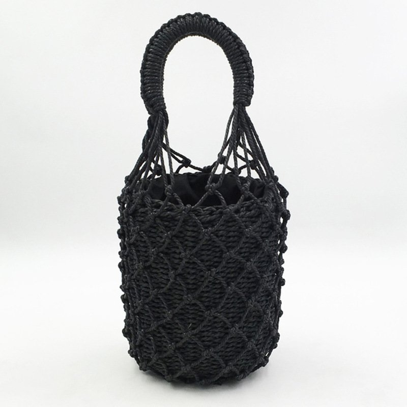 画像10: fishing net bucket  bag straw tote bag フィッシングバケットストローかごバック　トートバッグ　 (10)