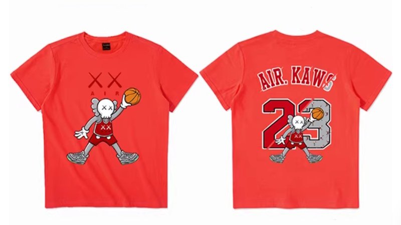 画像4: Uniex Air kaws basketball player Short-Sleeve T-Shirt　 男女兼用 ユニセックスエアーカウズバスケットボールプレイヤー半袖Tシャツ (4)