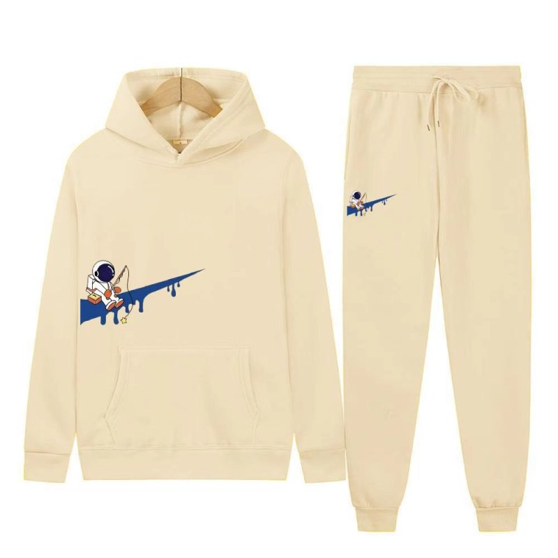 画像5: Raindrop Swoosh & Fishing Astronaut Hoodie & Pants Set　ユニセックス男女兼用 雨だれスウォッシュ＆フィッシング宇宙飛行士プリントスウェット フーディ&パンツ セットアップ (5)