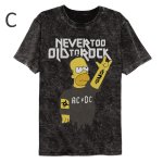 画像4: Uniex Simpsons Family Rock Band Short-Sleeve T-Shirt　 男女兼用 ユニセックスシンプソンファミリーヴィンテージスタイルロックバンド半袖Tシャツ (4)