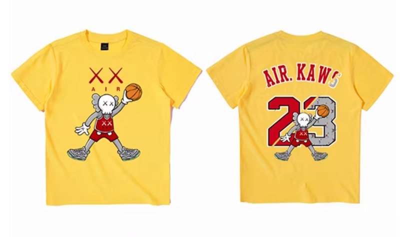 画像3: Uniex Air kaws basketball player Short-Sleeve T-Shirt　 男女兼用 ユニセックスエアーカウズバスケットボールプレイヤー半袖Tシャツ (3)