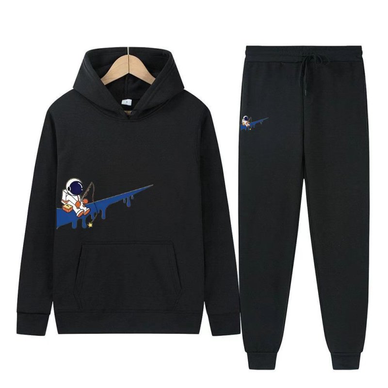 画像4: Raindrop Swoosh & Fishing Astronaut Hoodie & Pants Set　ユニセックス男女兼用 雨だれスウォッシュ＆フィッシング宇宙飛行士プリントスウェット フーディ&パンツ セットアップ (4)