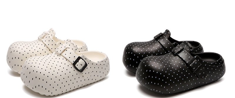 画像3: Polka dot platform sandal slipper shoes　ドット柄厚底サンダルスリッパシューズ (3)