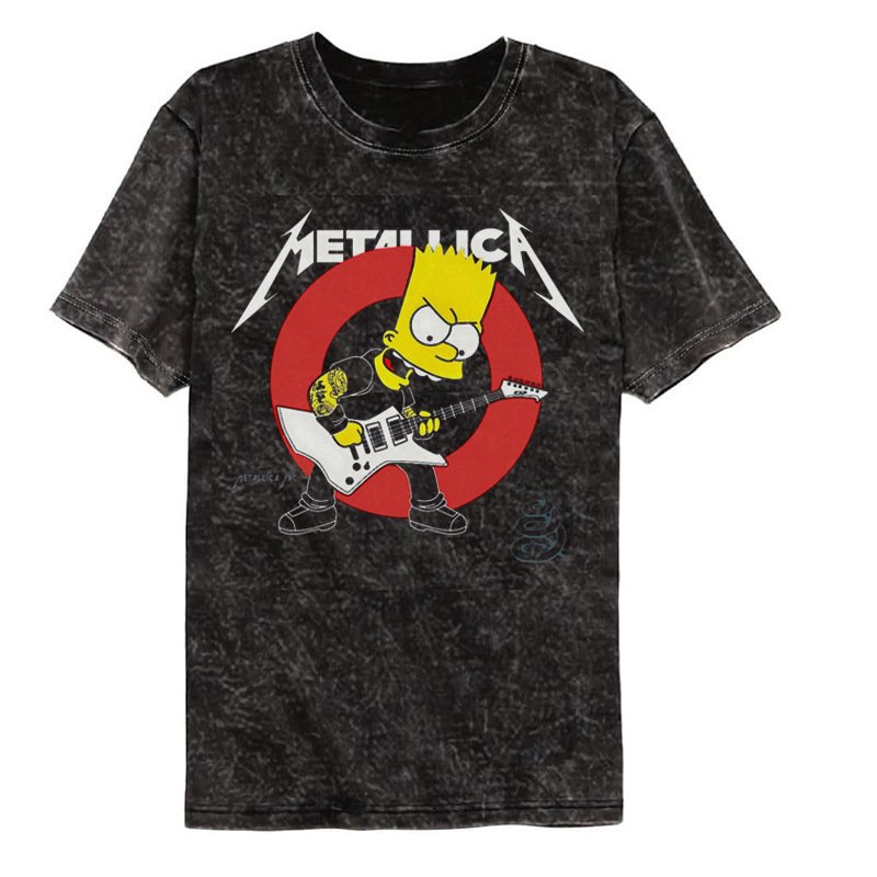 画像1: Uniex Simpsons Family Rock Band Short-Sleeve T-Shirt　 男女兼用 ユニセックスシンプソンファミリーヴィンテージスタイルロックバンド半袖Tシャツ (1)