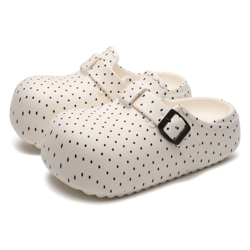 画像5: Polka dot platform sandal slipper shoes　ドット柄厚底サンダルスリッパシューズ (5)