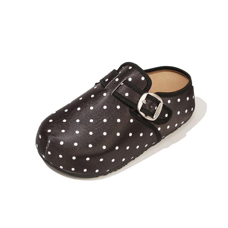 画像1: Polka dot platform sandal slipper shoes　ドット柄厚底サンダルスリッパシューズ (1)