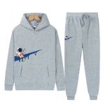 画像3: Raindrop Swoosh & Fishing Astronaut Hoodie & Pants Set　ユニセックス男女兼用 雨だれスウォッシュ＆フィッシング宇宙飛行士プリントスウェット フーディ&パンツ セットアップ (3)