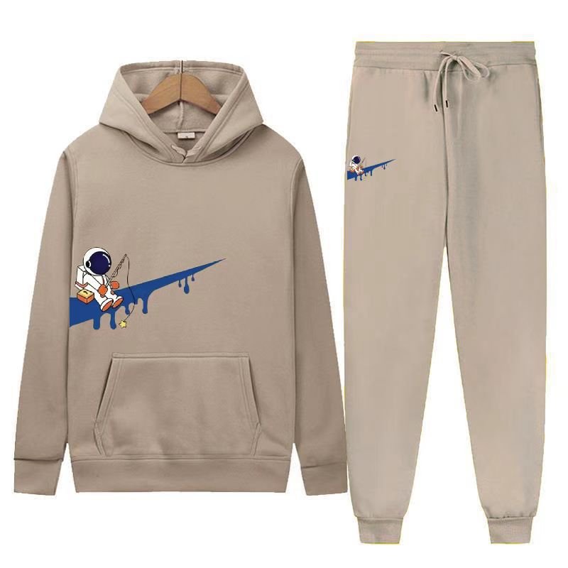 画像6: Raindrop Swoosh & Fishing Astronaut Hoodie & Pants Set　ユニセックス男女兼用 雨だれスウォッシュ＆フィッシング宇宙飛行士プリントスウェット フーディ&パンツ セットアップ (6)