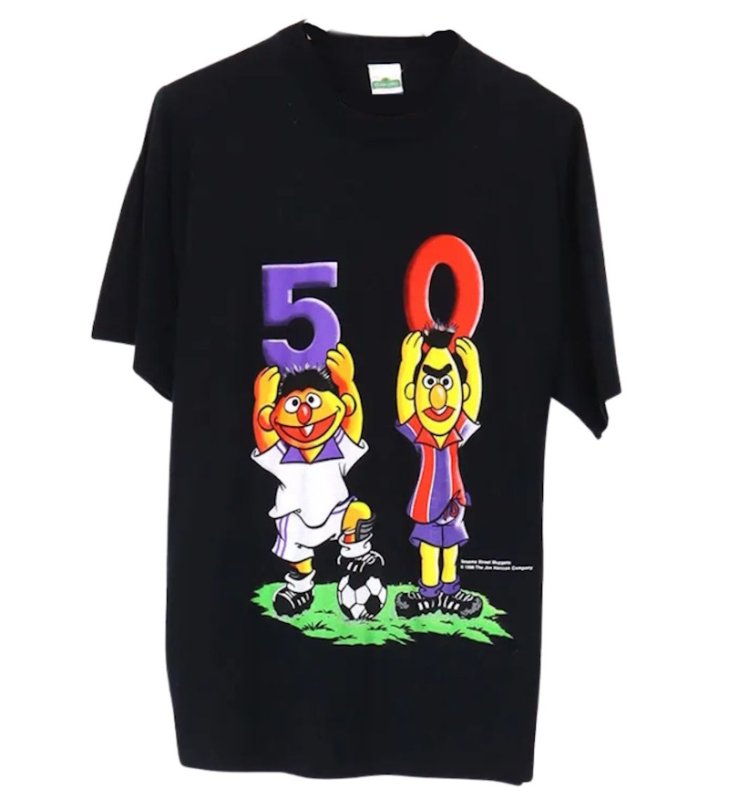 画像1: Uniex Sesame Street 50 Number Vintage Style Short-Sleeve T-Shirt　 男女兼用 ユニセックスセサミストリート5 0ヴィンテージスタイル半袖Tシャツ (1)
