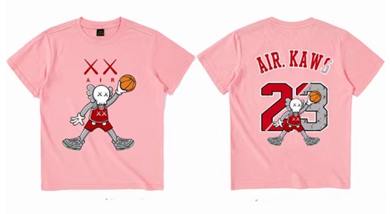 画像5: Uniex Air kaws basketball player Short-Sleeve T-Shirt　 男女兼用 ユニセックスエアーカウズバスケットボールプレイヤー半袖Tシャツ (5)