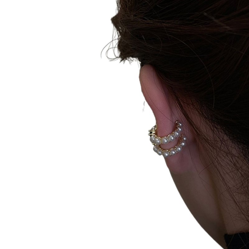 画像2: Point Pearl Earcuff   Earrings　ポイントパールループイヤーカフ軟骨クリップ (2)