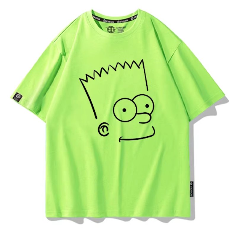 画像7: Uniex Bart Simpson drawing Face Print Short-Sleeve T-Shirt　 男女兼用 ユニセックスバートシンプソンデッサンフェイスプリント半袖Tシャツ (7)
