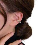 画像1: Point Pearl Earcuff   Earrings　ポイントパールループイヤーカフ軟骨クリップ (1)