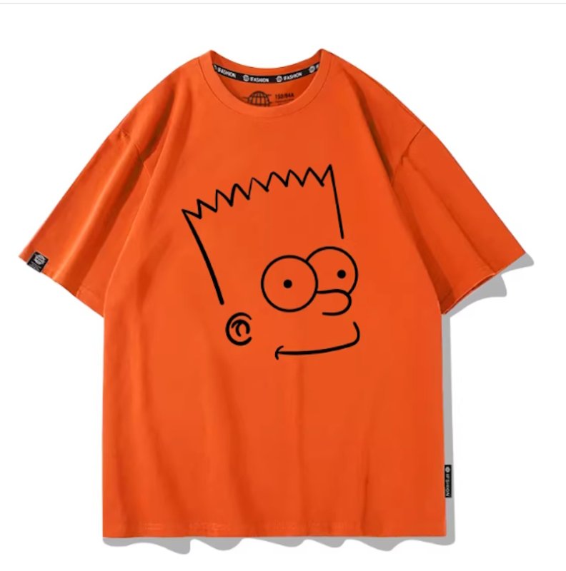 画像5: Uniex Bart Simpson drawing Face Print Short-Sleeve T-Shirt　 男女兼用 ユニセックスバートシンプソンデッサンフェイスプリント半袖Tシャツ (5)