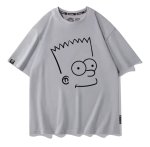 画像6: Uniex Bart Simpson drawing Face Print Short-Sleeve T-Shirt　 男女兼用 ユニセックスバートシンプソンデッサンフェイスプリント半袖Tシャツ (6)