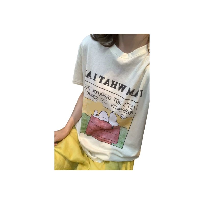 画像3: Let's not overlook the possibility of genius Napping Snoopy Print Tshirts ユニセックス男女兼用お昼寝スヌーピープリント Tシャツ (3)