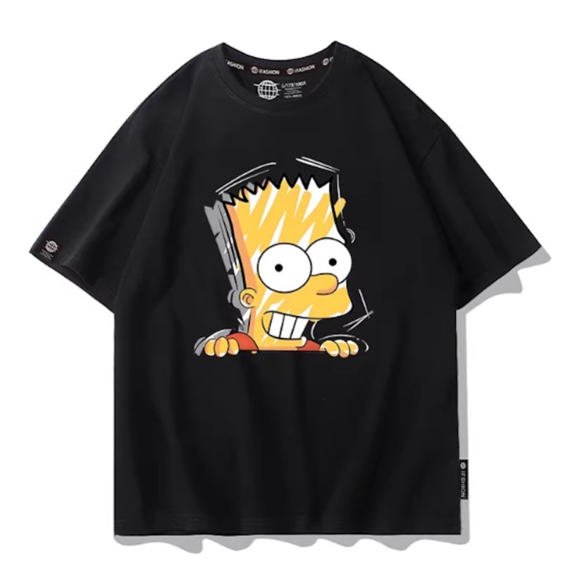 画像2: Uniex Bart Simpson Face Print Short-Sleeve T-Shirt　 男女兼用 ユニセックスバートシンプソンフェイスプリント半袖Tシャツ (2)
